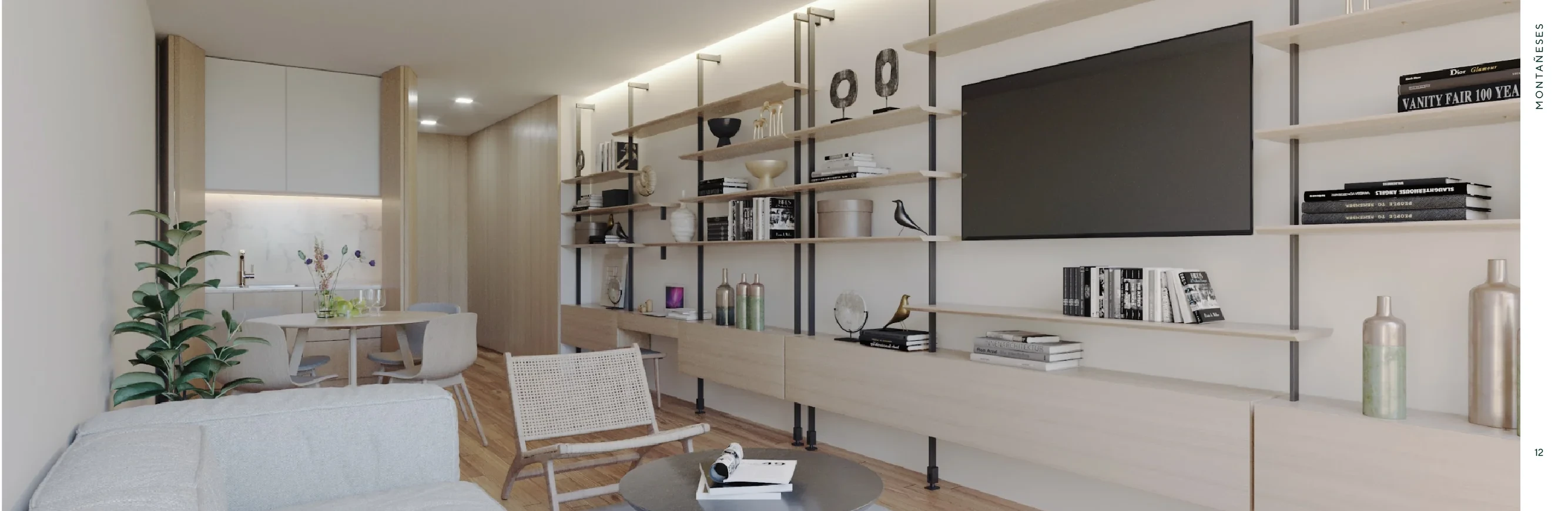 Render del interior de una unidad de MOOD Montañeses
